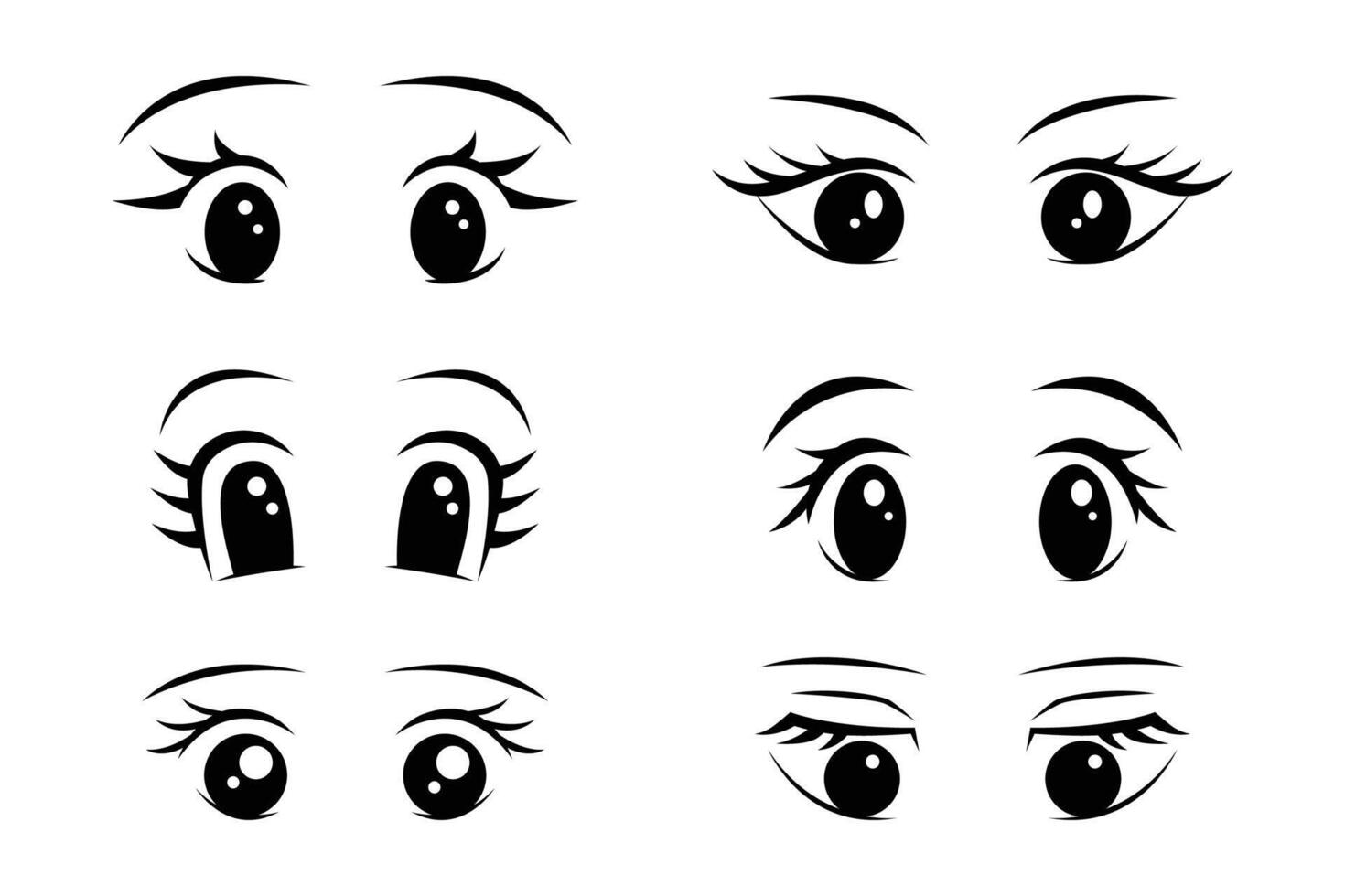 Eyes anime cartoon for beauty, element and illustration vector