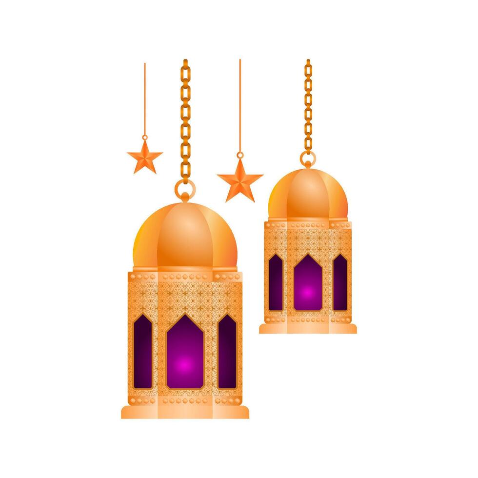 Islamic Lamp Ornament Lantern For Ramadan Or Miraj Al Nabi Decoration vector