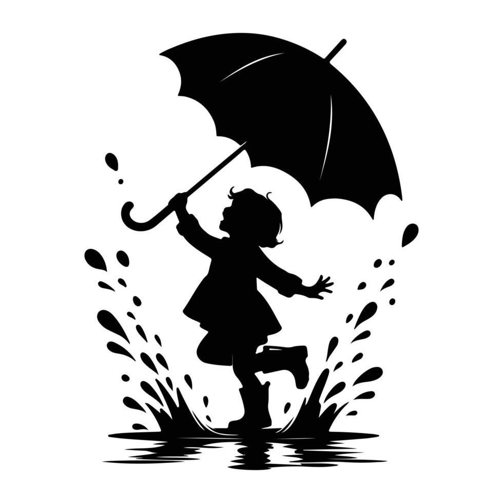 Playing in the Rain The Simple Joys of Life vector