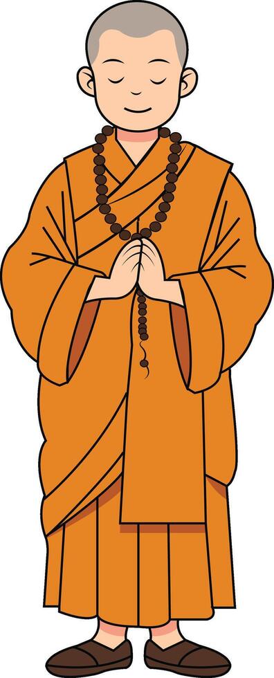 Buddhist Monk Character vector