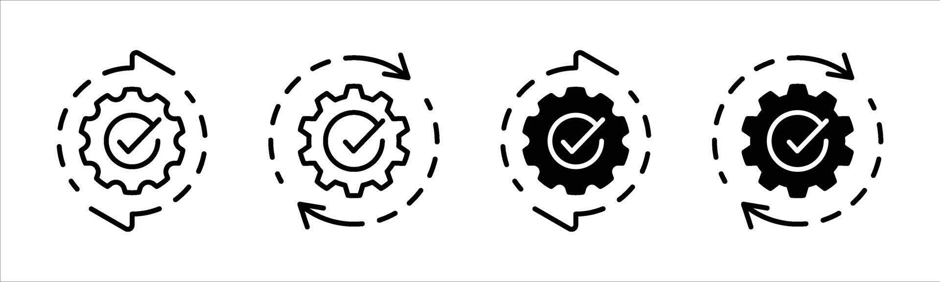 gear icon set. contain system, process, update, repeat, operation icon vector