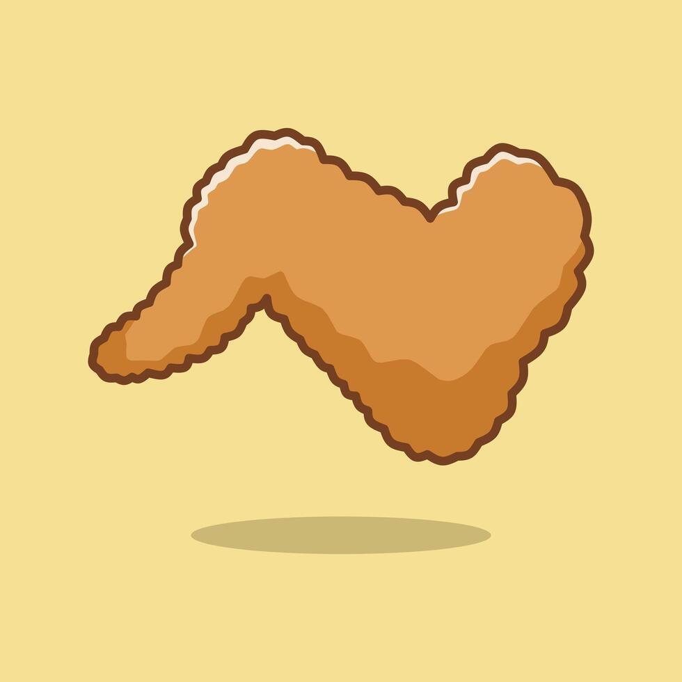 Cute fried chicken wings vector