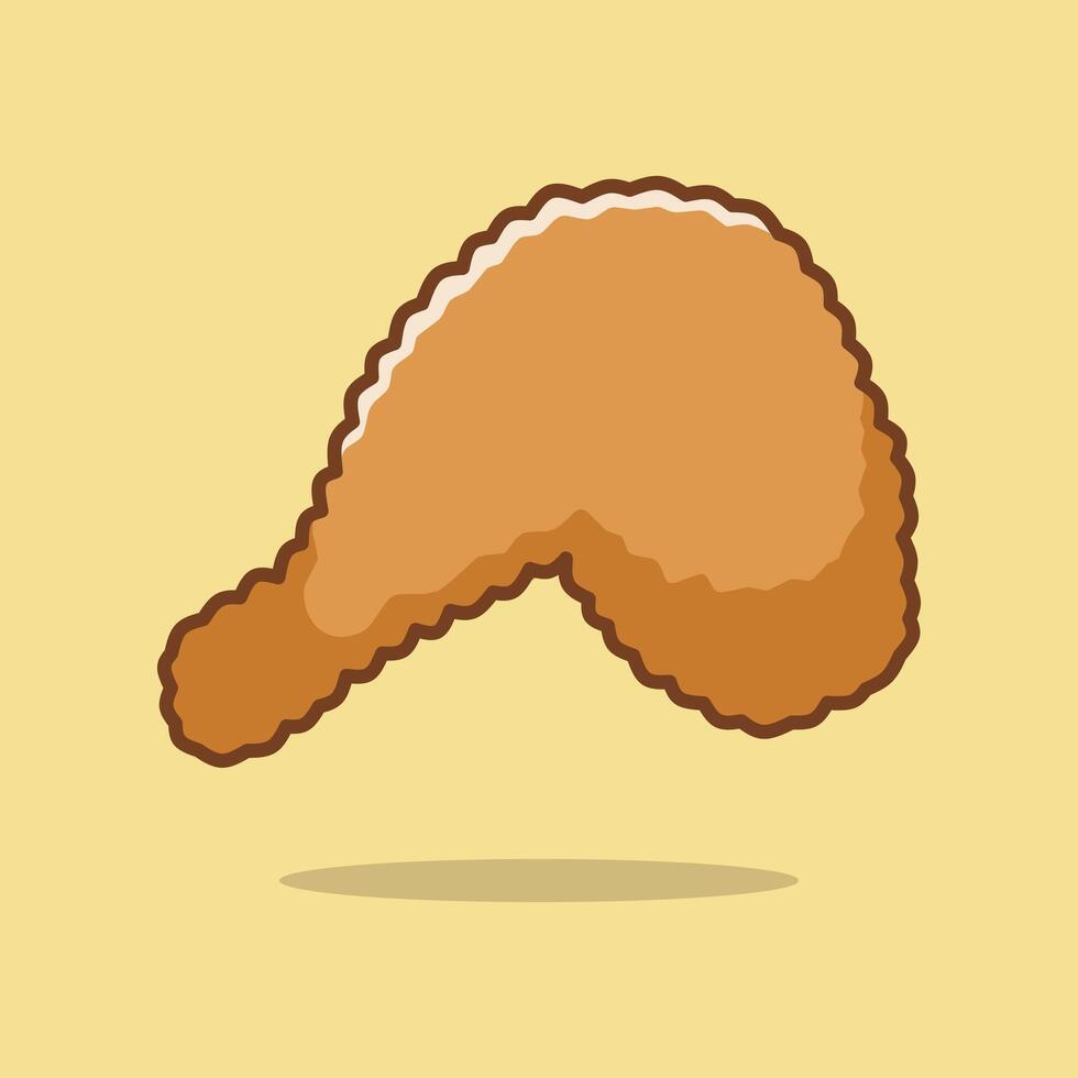 Cute fried chicken thigh vector