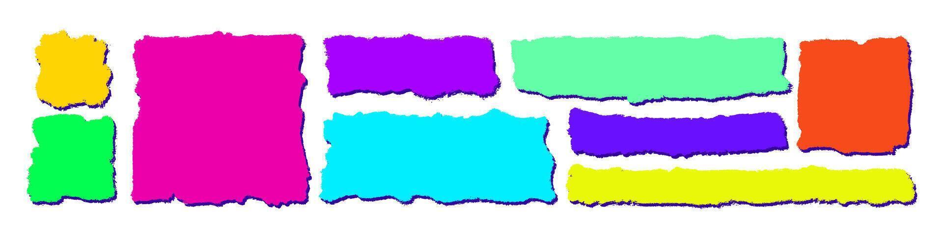 Torn paper pieces set. Abstract geometric shapes vector