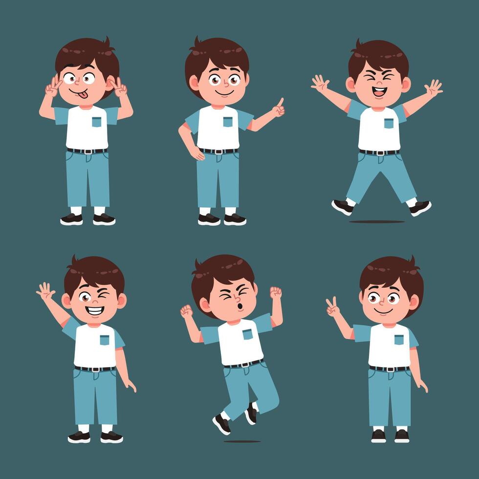 Boy With Brown Hair Cartoon vector