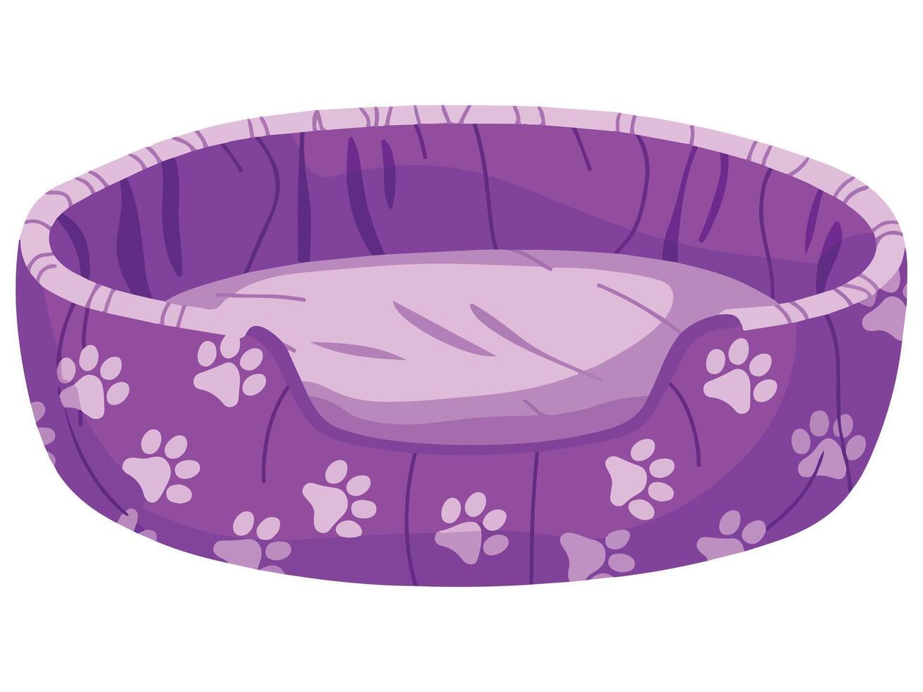 Cute Pet Bed with Paw Prints Comfortable Resting Crib for Dogs and Cats vector