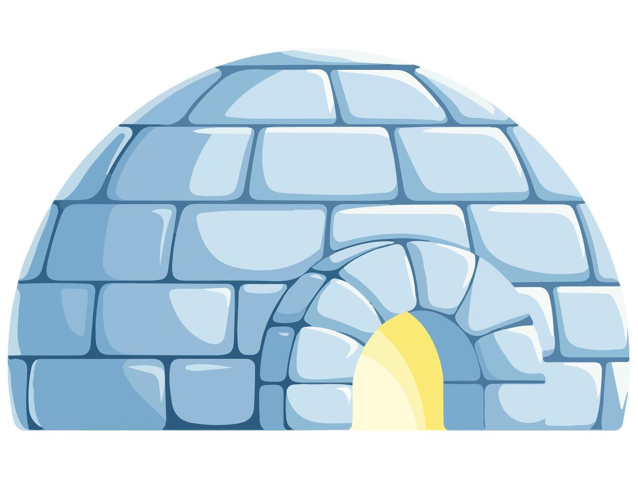 Winter Igloo Made of Ice Blocks Illustration vector