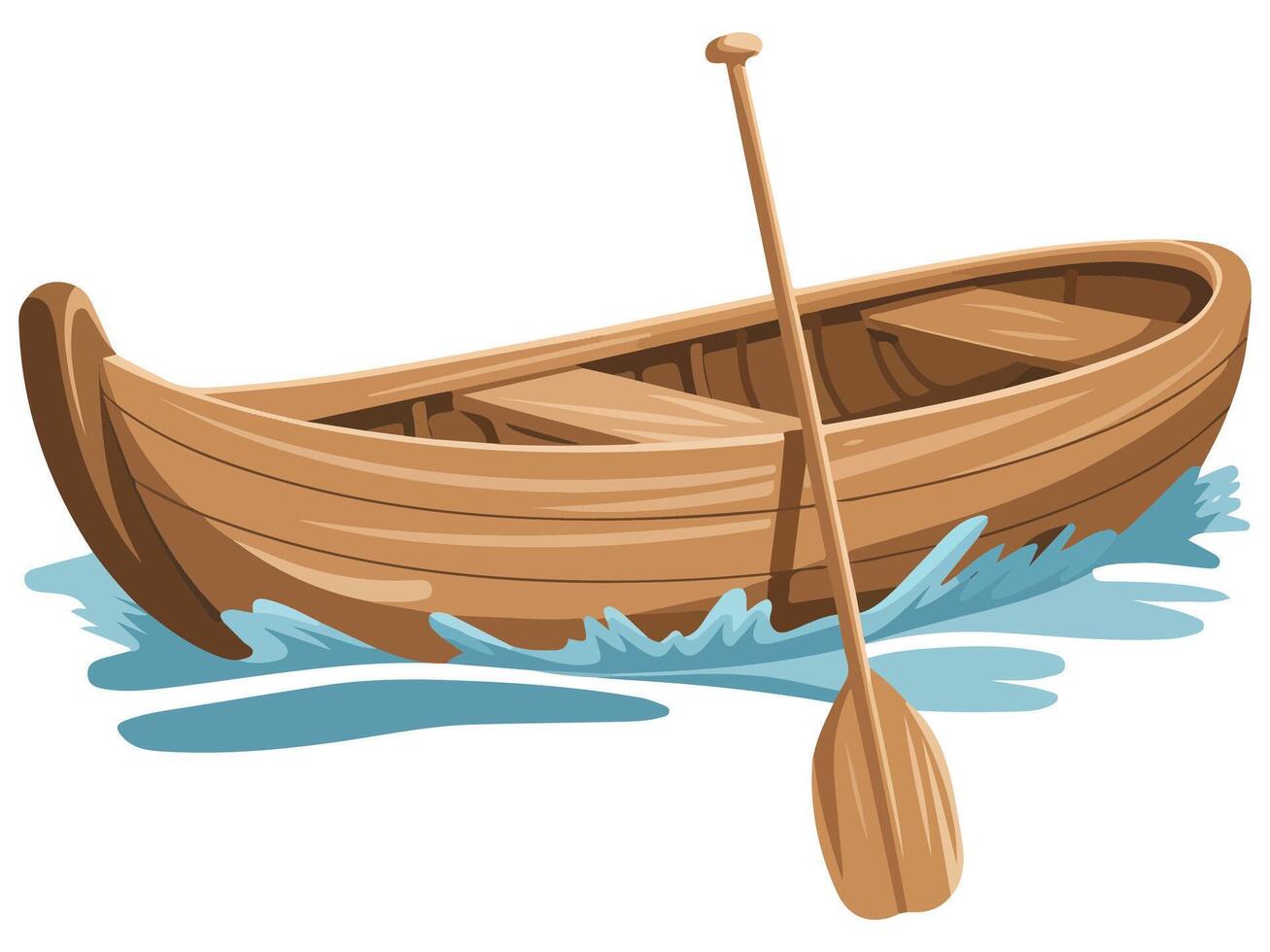 Cartoon Boat with Paddles Fishing and Hobby Illustration vector