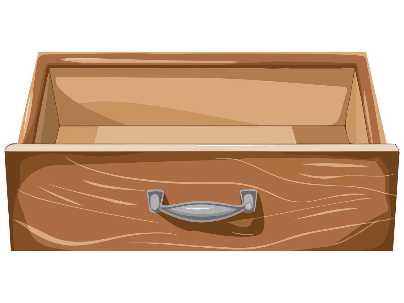 Cartoon Wooden Drawer Icon on White Background vector