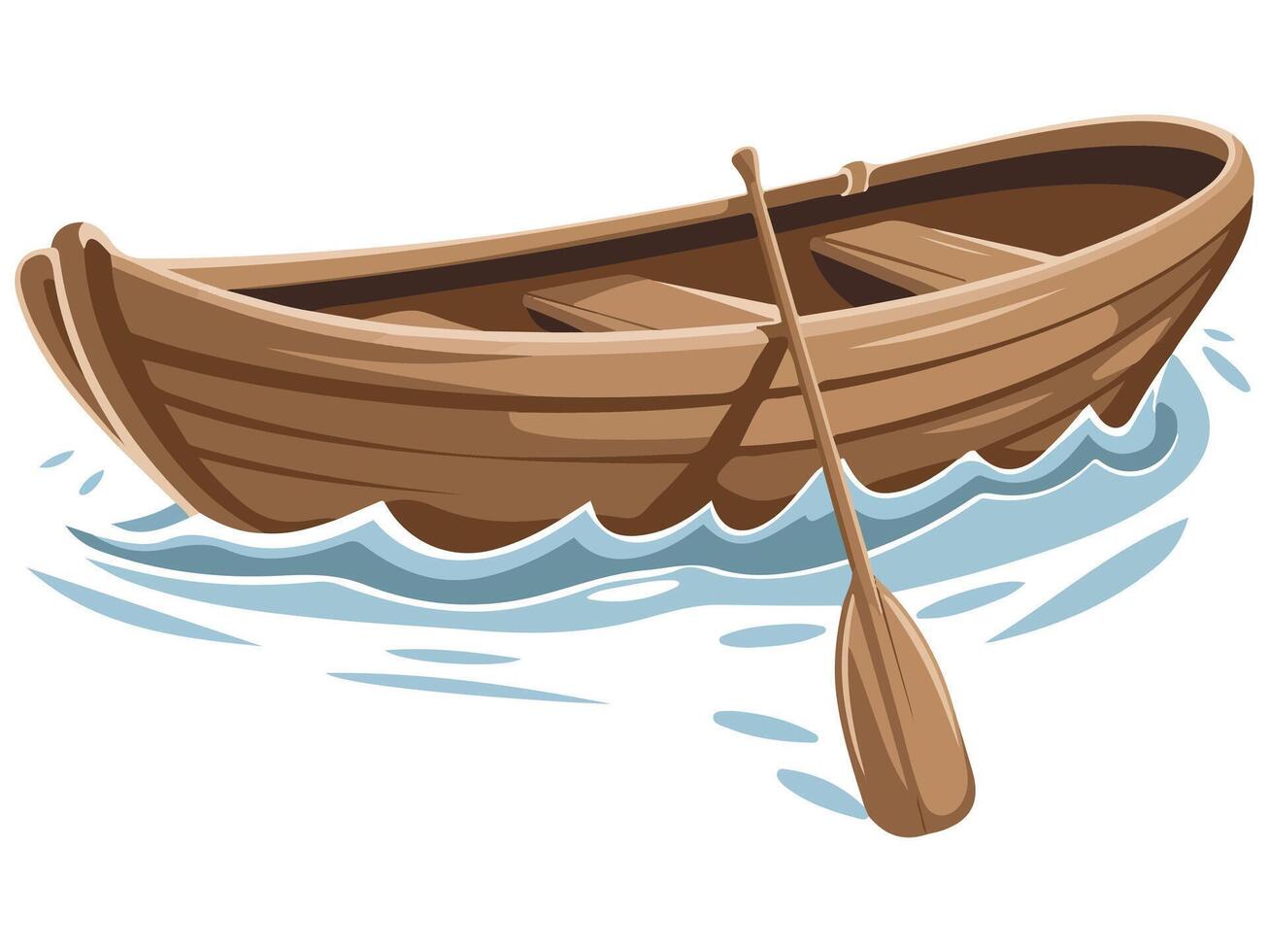 Illustration of Cartoon Boat with Paddles for Fishing and Hobby vector