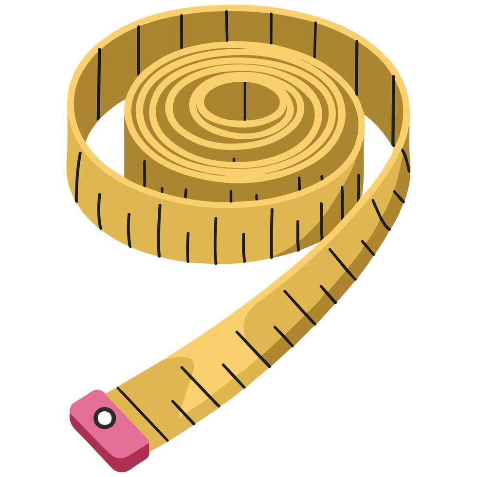 Measuring Tape Healthy Lifestyle and Diet Concept Illustration vector