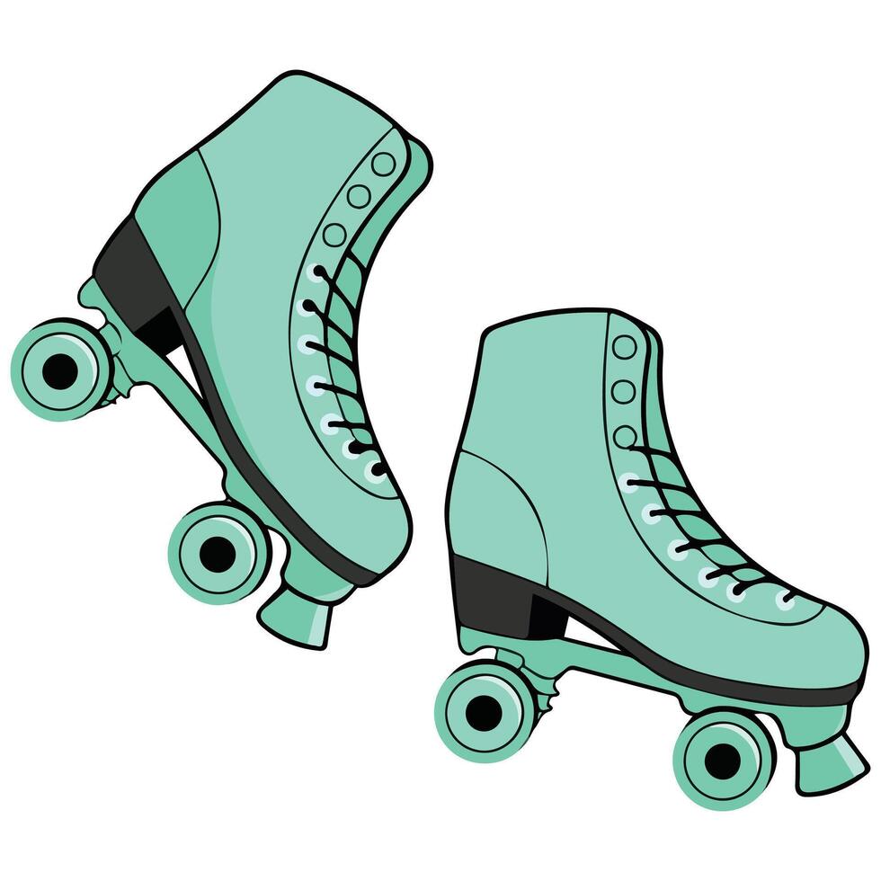 Retro Pink Roller Skates 80s and 90s Vintage Vibes vector