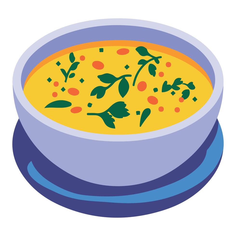 Isometric Bean Soup Icon Tasty Menu Dish Illustration vector