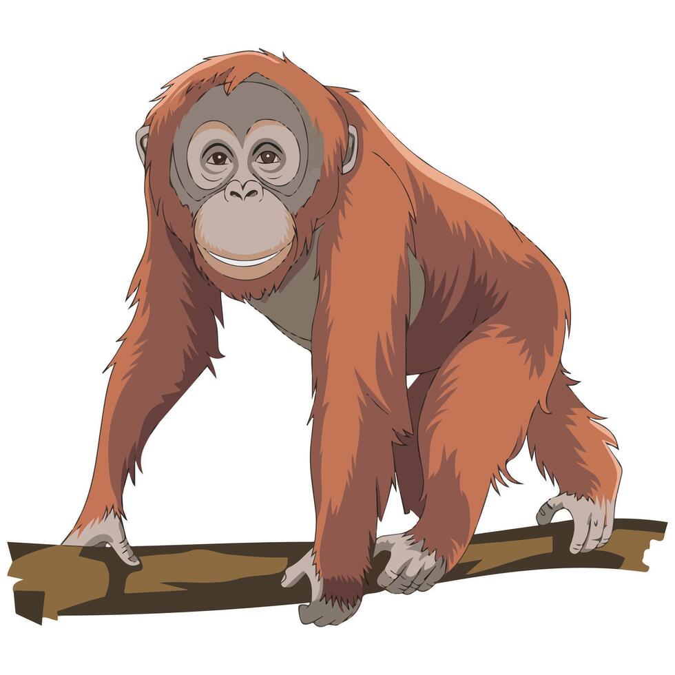 Cartoon Orangutan Icon Ideal for Web and App Design vector