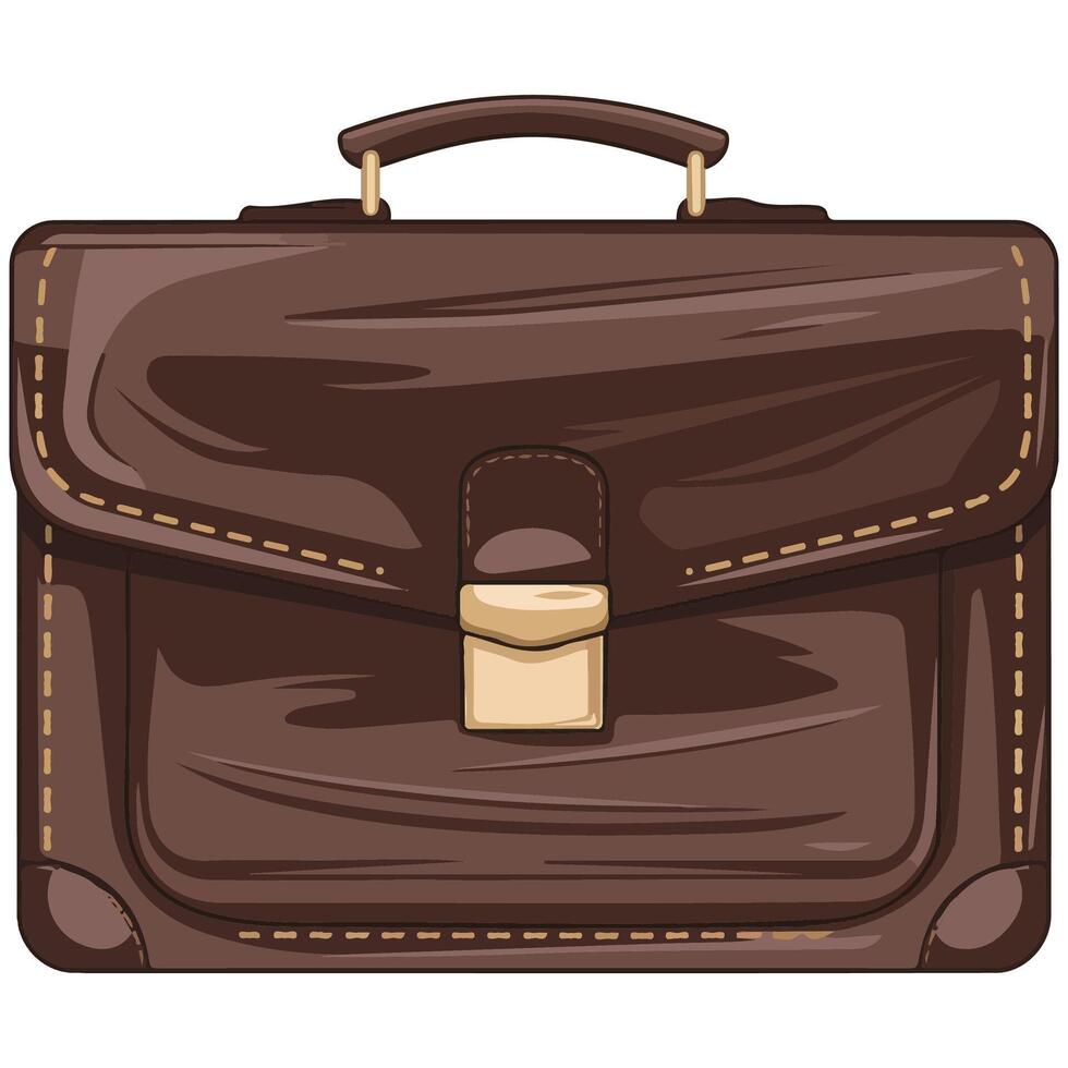 Elegant Briefcase Icon Portfolio with Handle Illustration vector