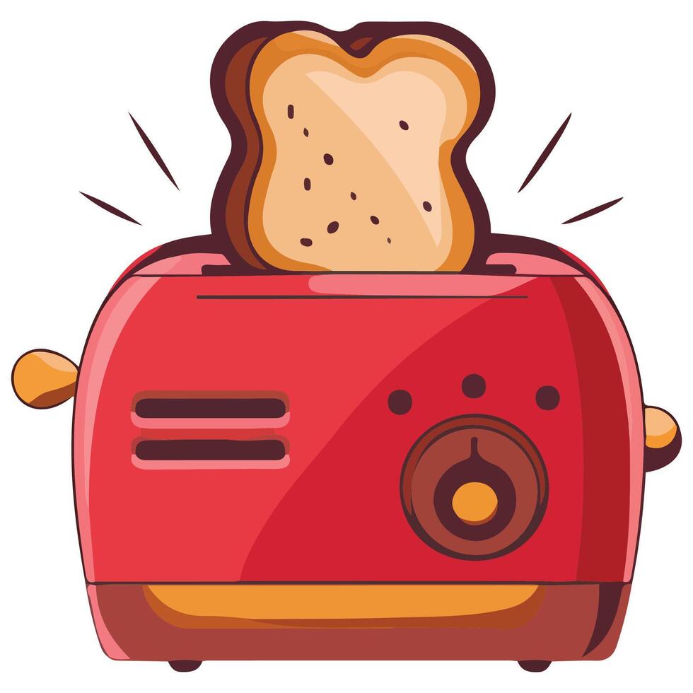 Electric Toaster with Toast Clean Design Icon vector