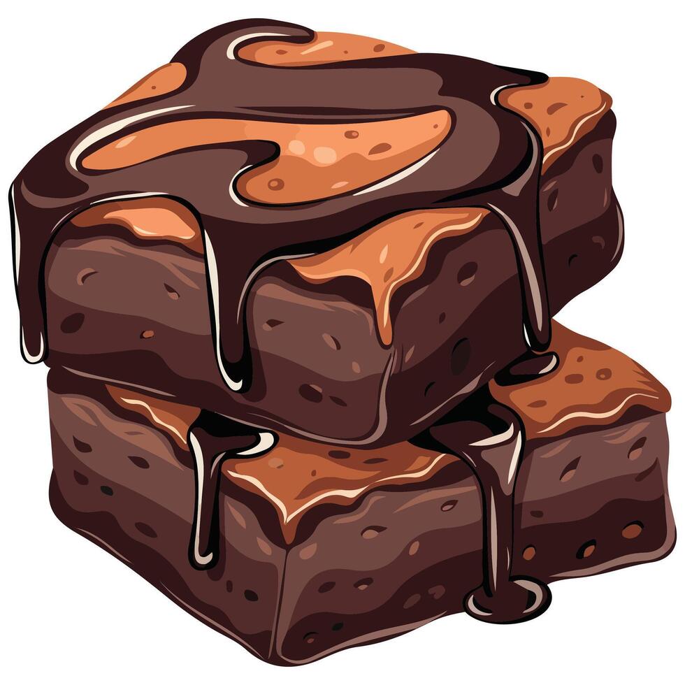 Gourmet Chocolate Brownie Slices Sweet Snack Icon vector