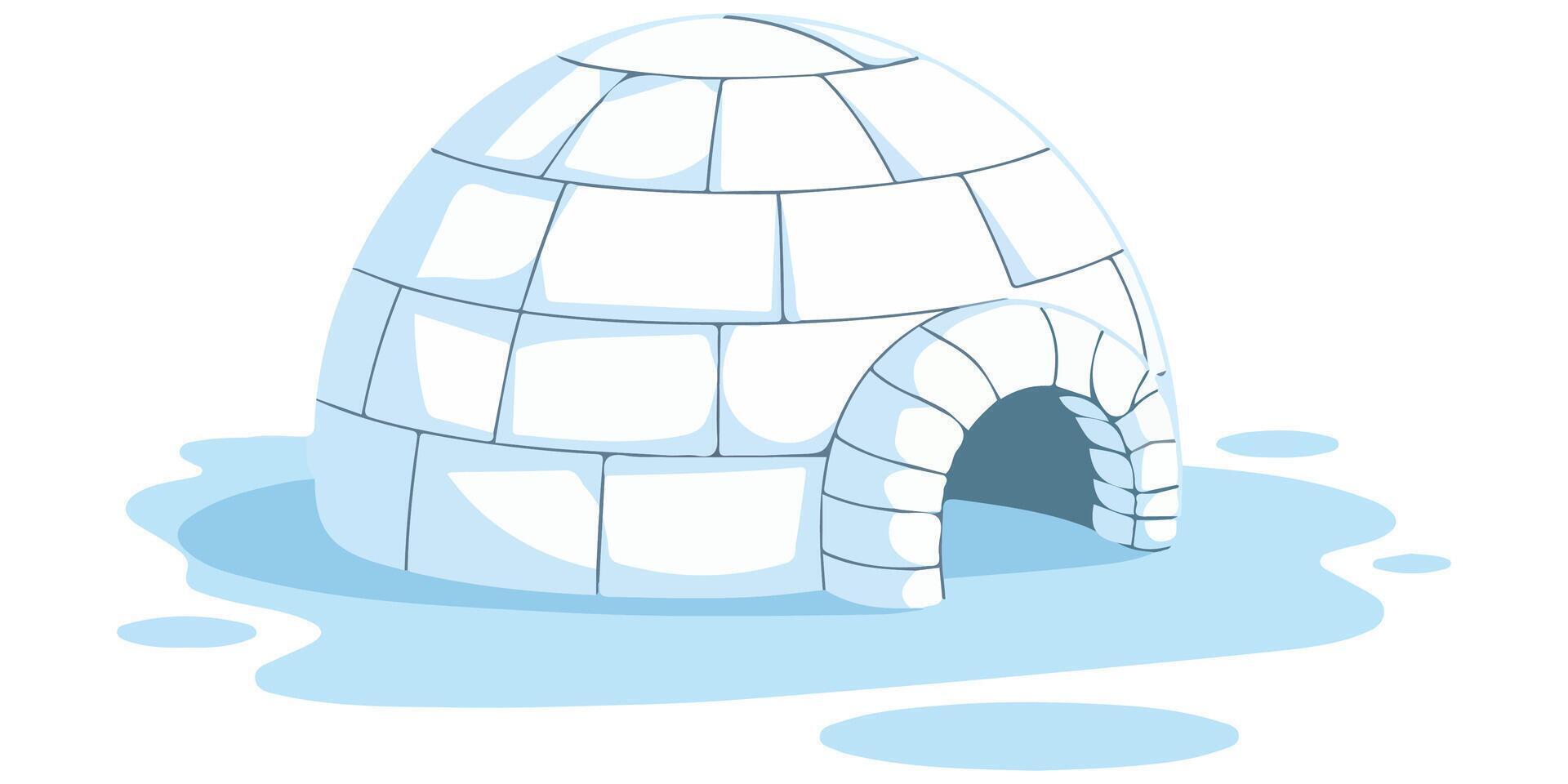 Ice Igloo Icon Cartoon Illustration vector