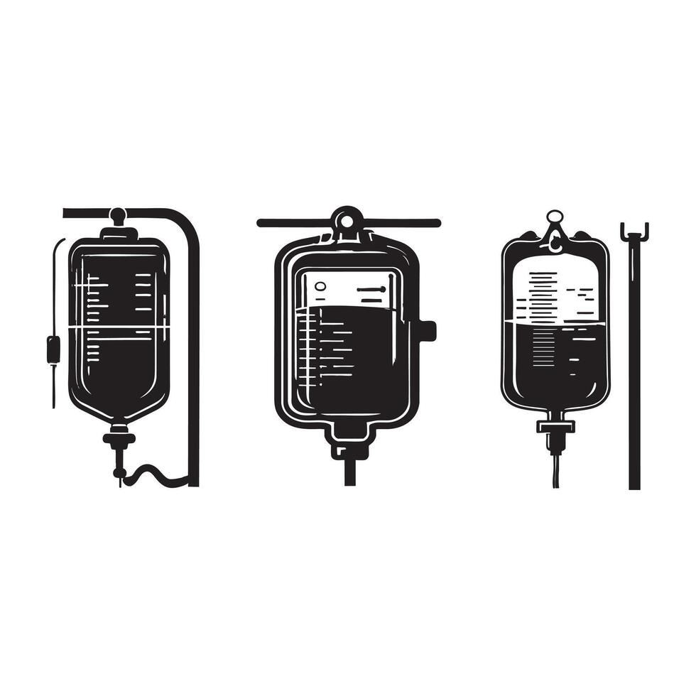 IV bags for medical treatment vector