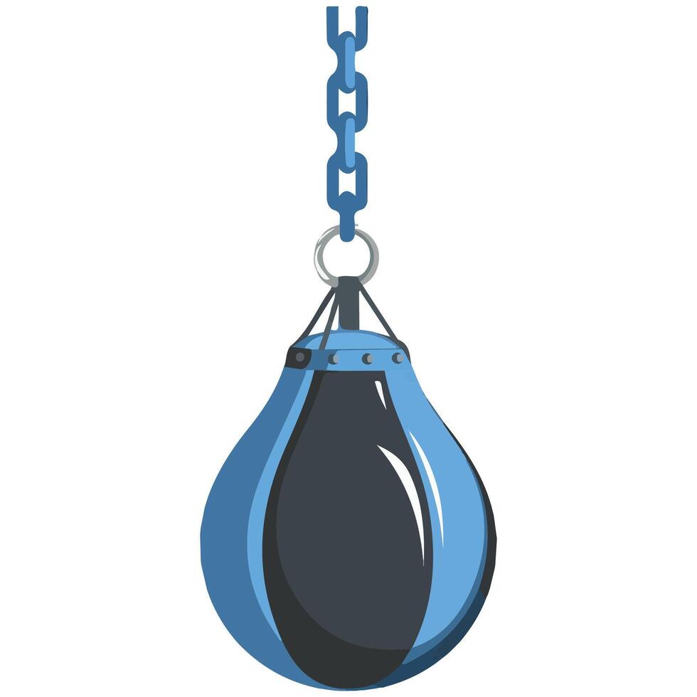 Boxing Punching Bag on White Background Boxing Circuit Attribute vector