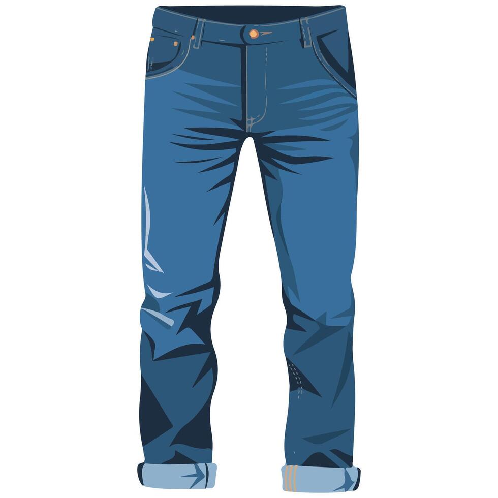 Cartoon Jeans Icon Illustration White Background vector