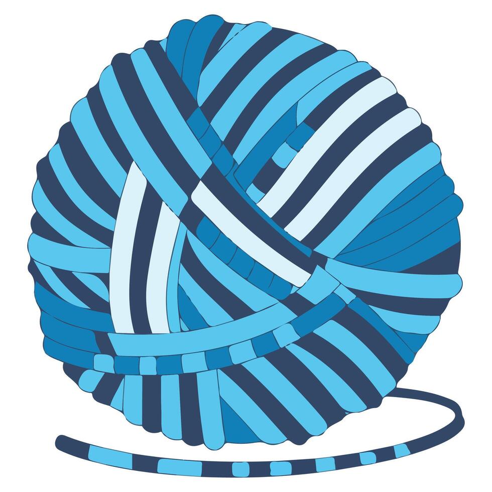 Isolated Ball of Yarn Bundle of Wool for Knitting vector
