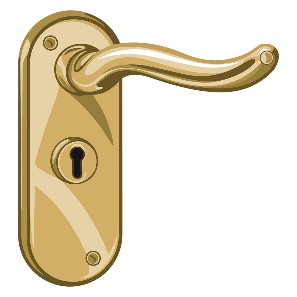 Cartoon Doorknob Icon Illustration on White Background vector
