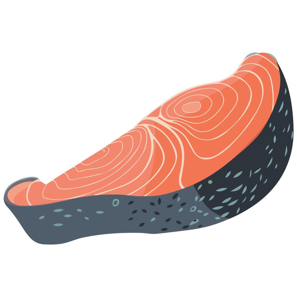 Cartoon Fish Piece Icon Illustration on White Background vector