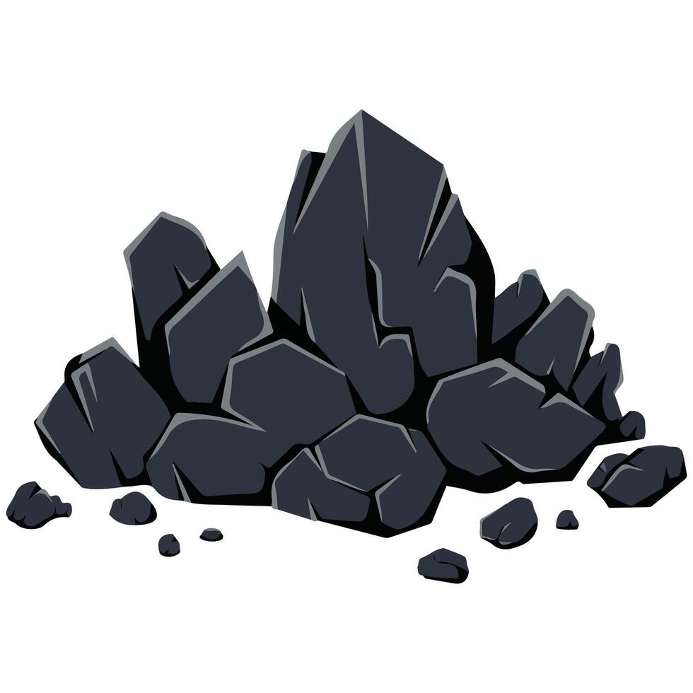 Cartoon Coal of Energy Icon Illustration on White Background vector