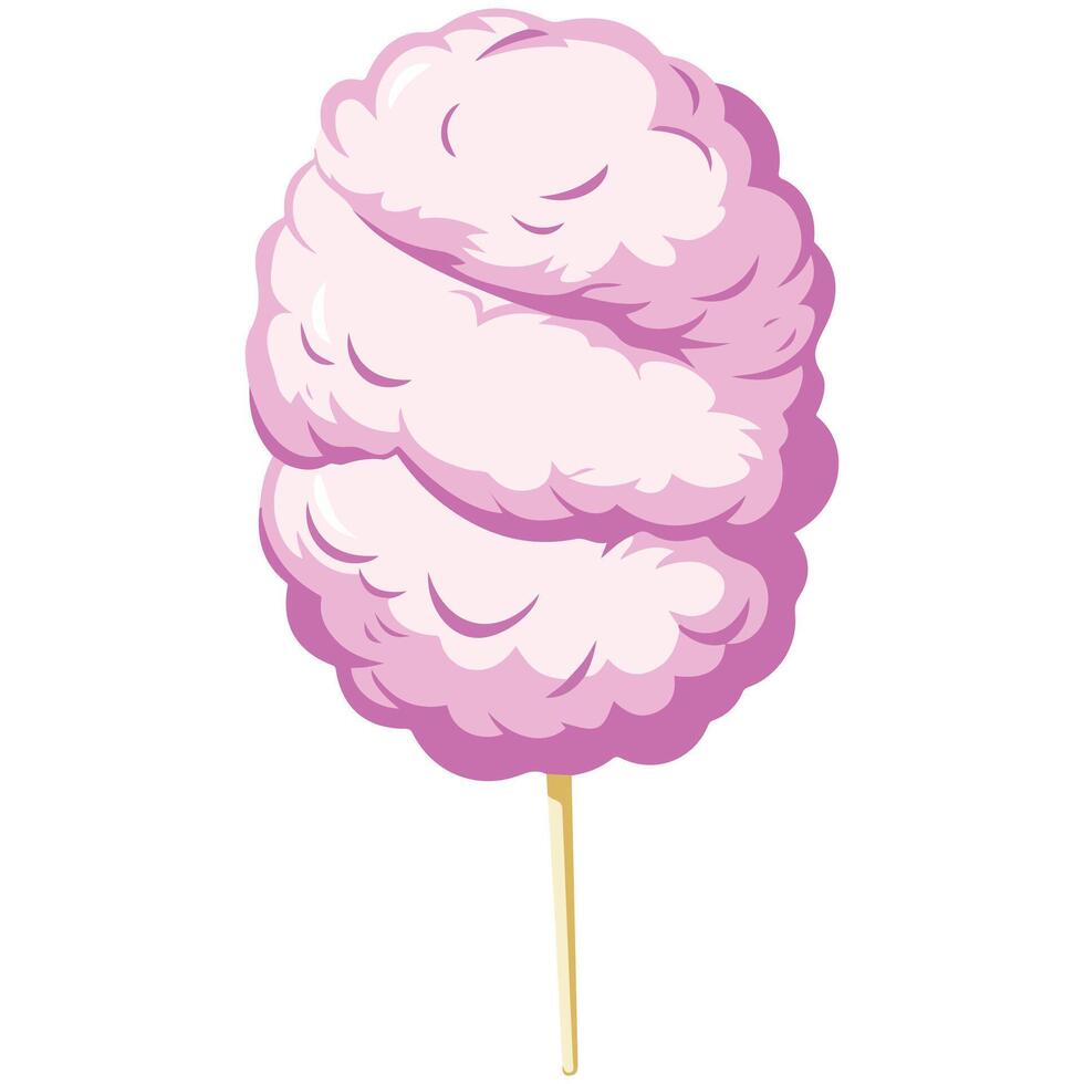 Cartoon Candy Floss Icon on White Background vector