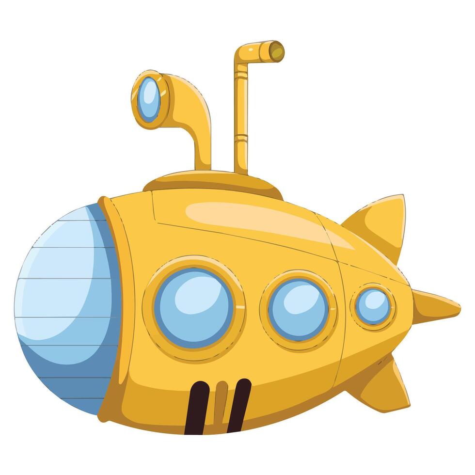 Cartoon Bathyscaphe with Window and Periscope Art vector