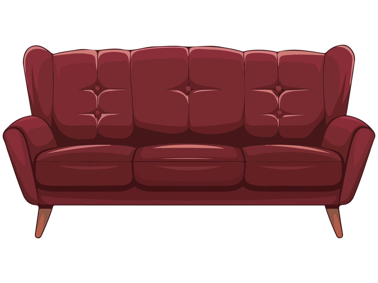 Cartoon Sofa Icon Illustration on White Background vector
