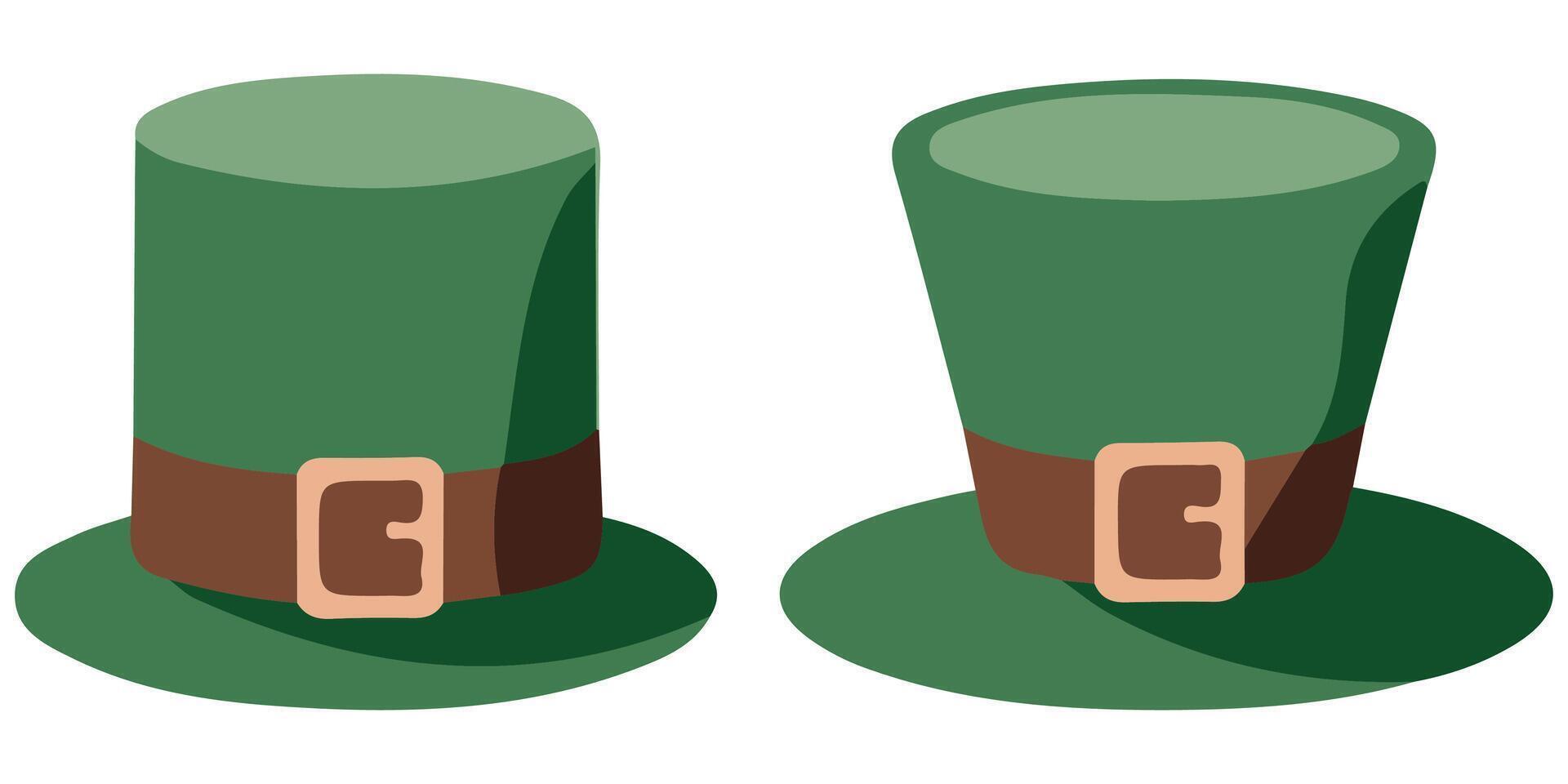 Set of Green Leprechaun Hats for St. Patricks Day Festivities vector