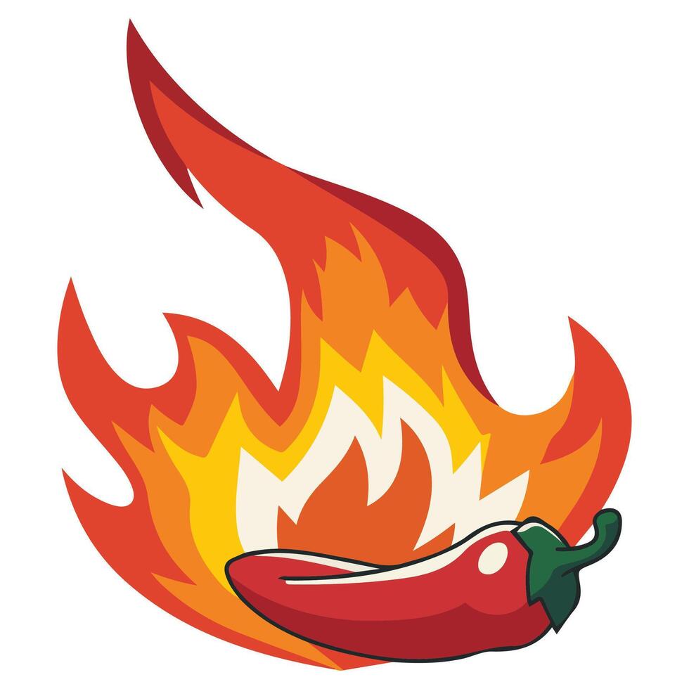 Mexican Hot Pepper Chili Icon Design vector