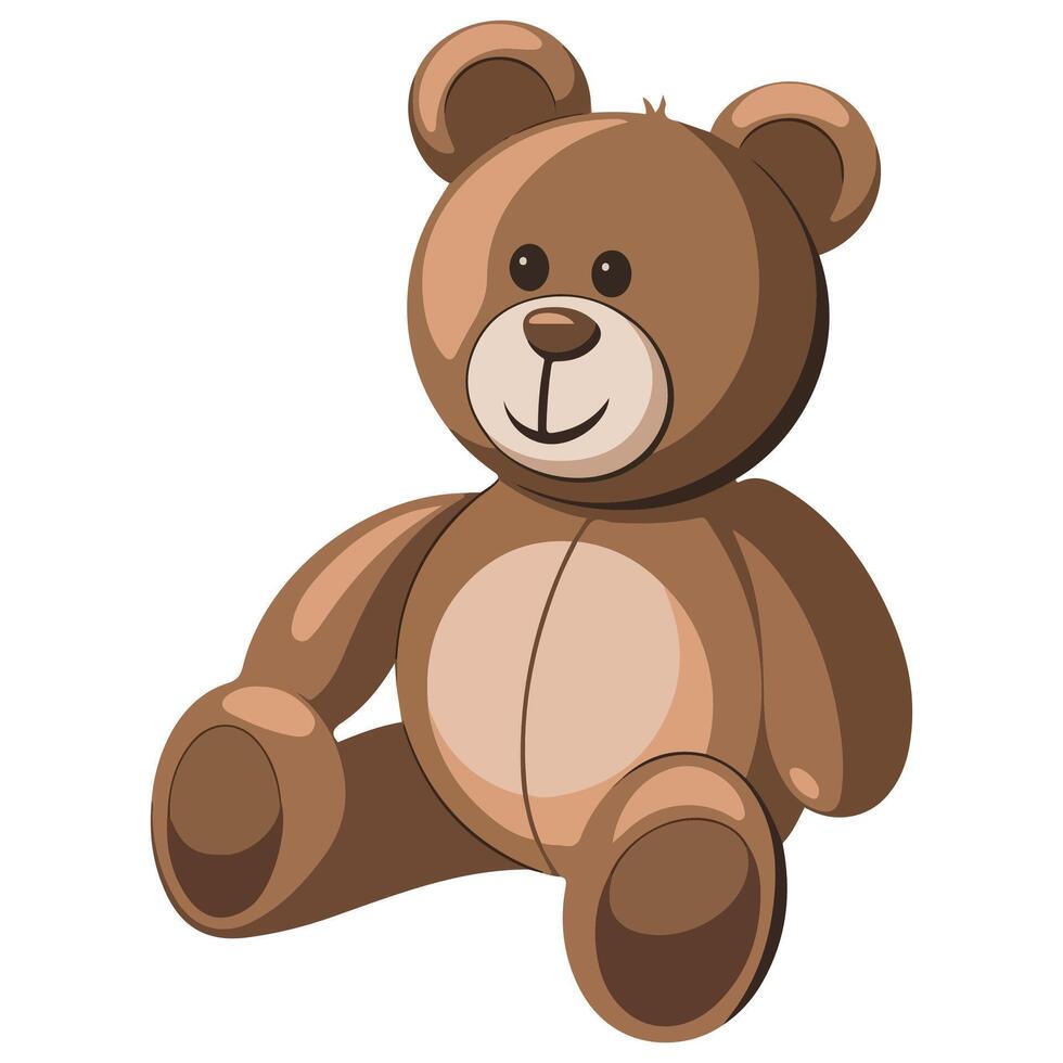 Plush Bear Toy Icon Isolated on White Background vector