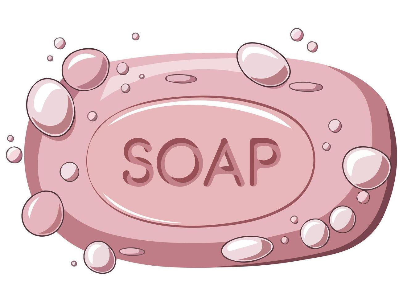Bar Soap with Foam Design on White Background vector
