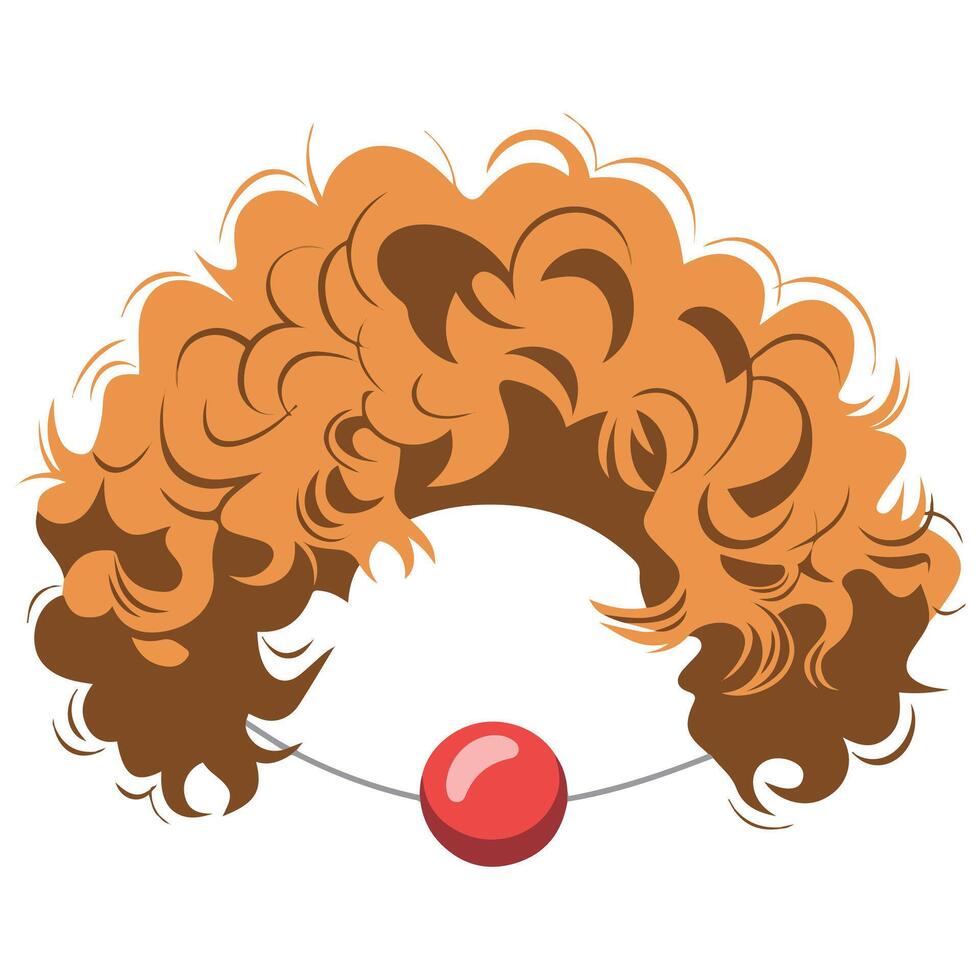 Masquerade Clown Wig and Nose vector