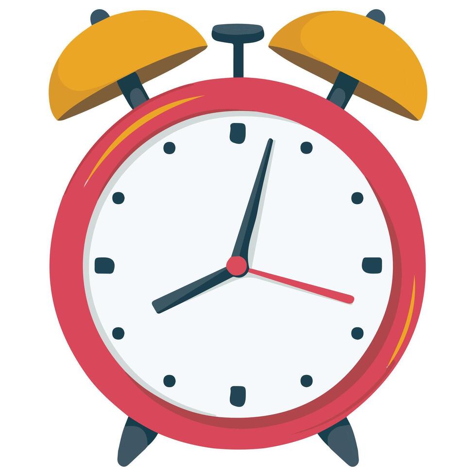 Design of Red Alarm Clock Isolated vector