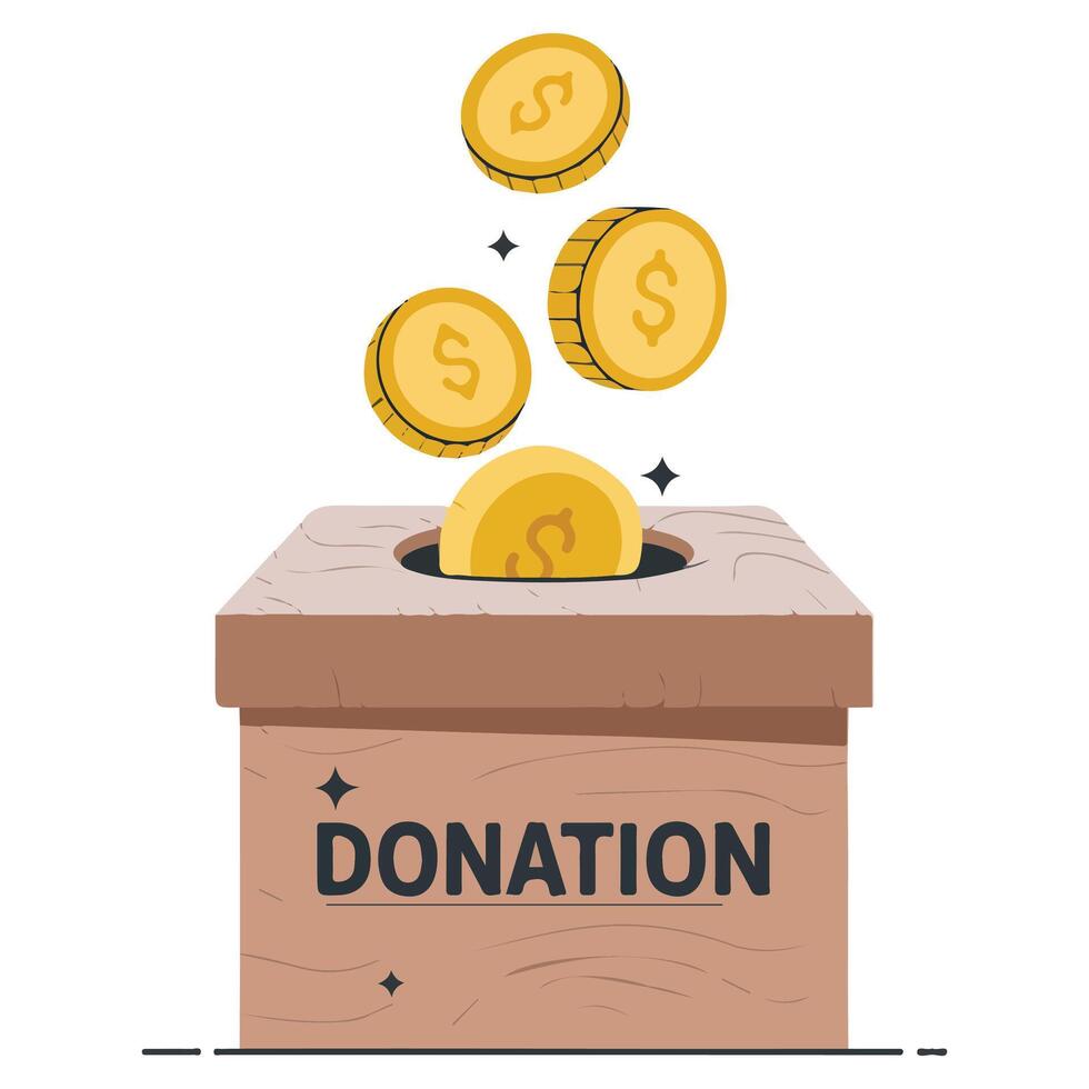 Giving Money for Charity Design vector