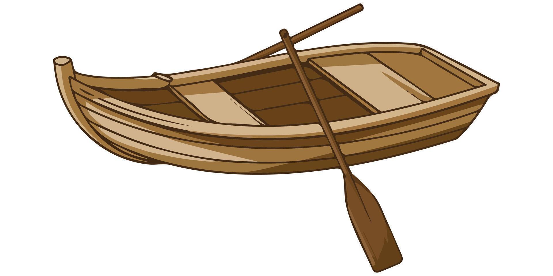 Simple Style Wooden Pedal Boat Illustration vector