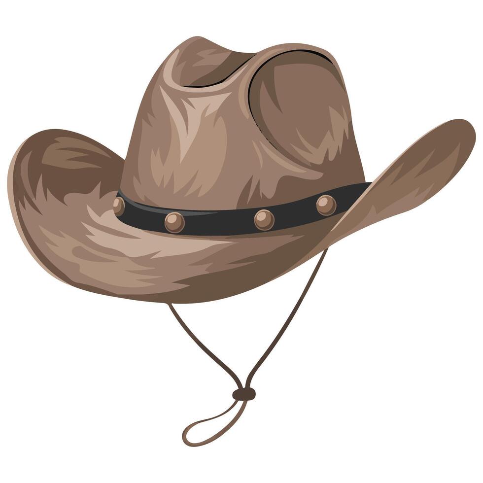 Cowboy Aesthetic Hat Icon Isolated on White vector