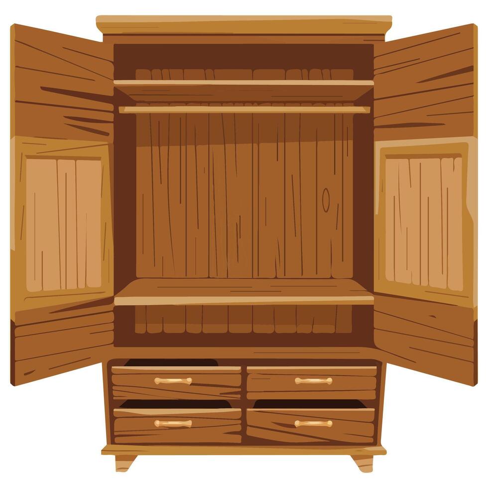 Empty Open Wardrobe Icon Illustration vector