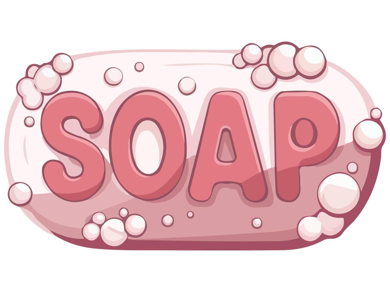 Flat Design of Bar Soap with Foam Isolated vector