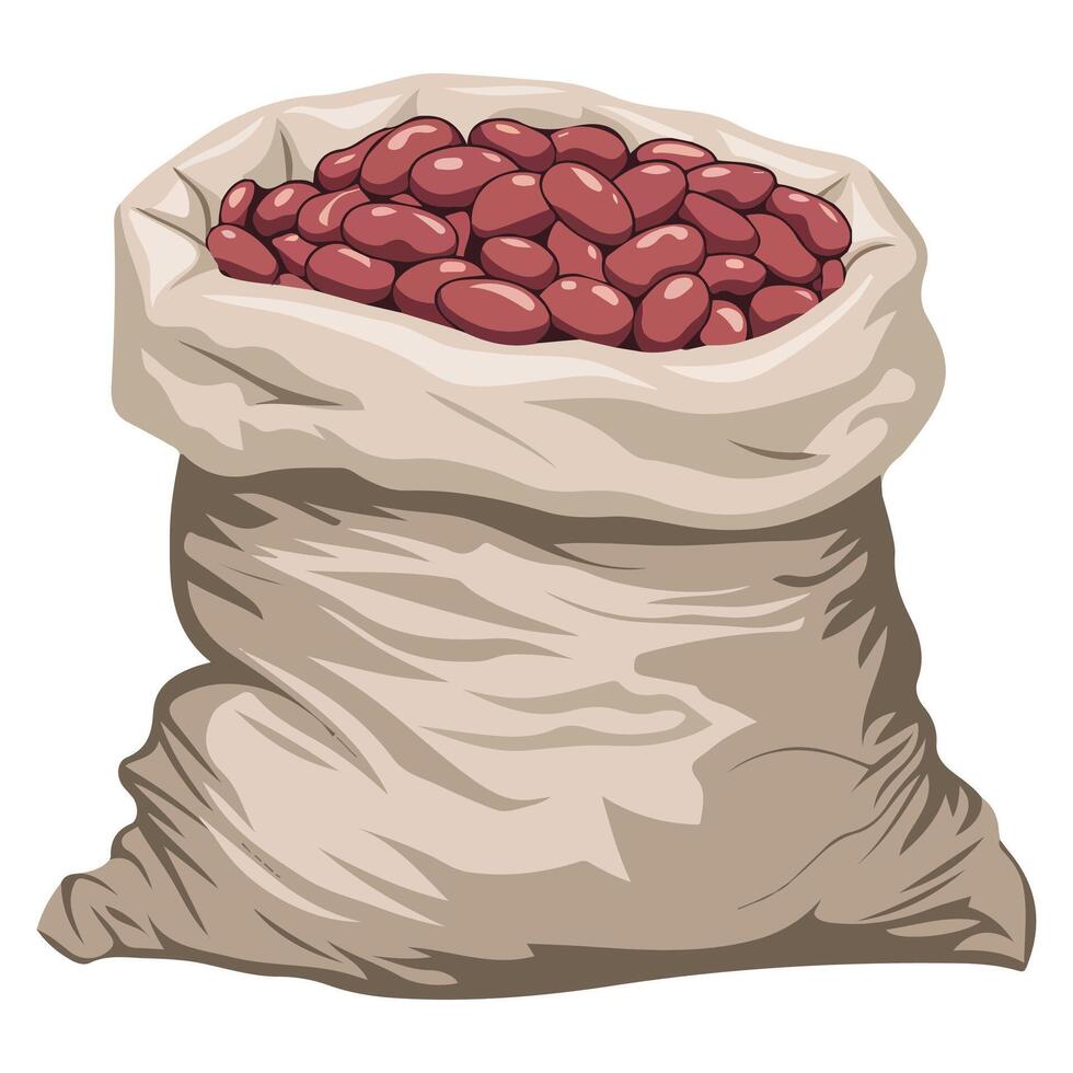 Bag of Beans Cartoon Icon Design vector