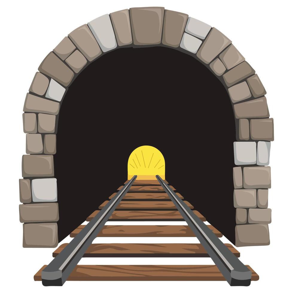 Railroad Tunnel Isolated on White Background vector