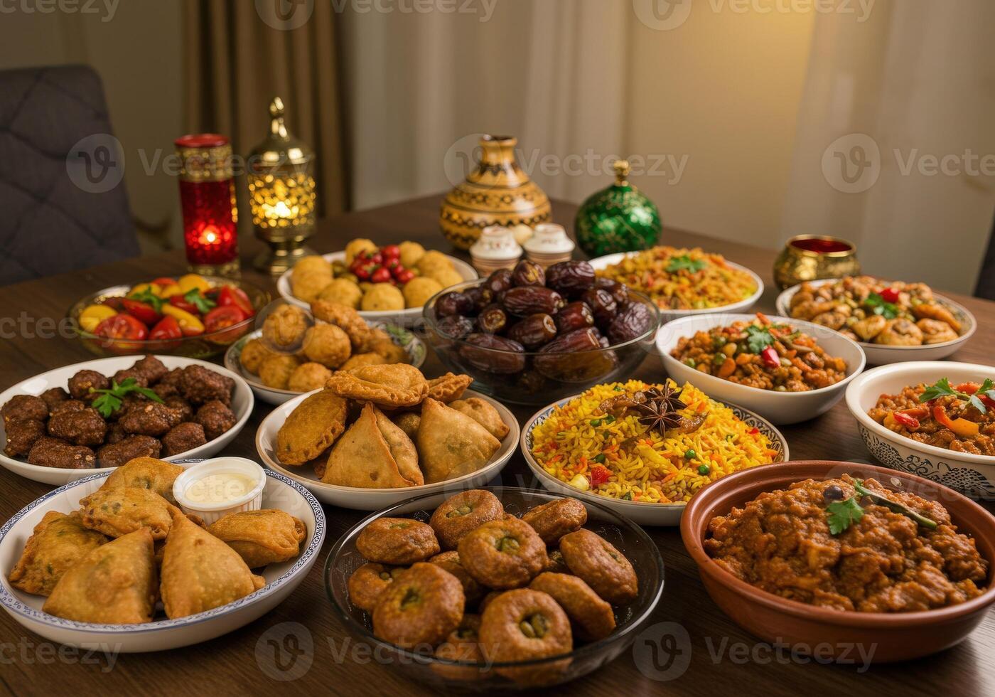 A table filled with different types of food photo