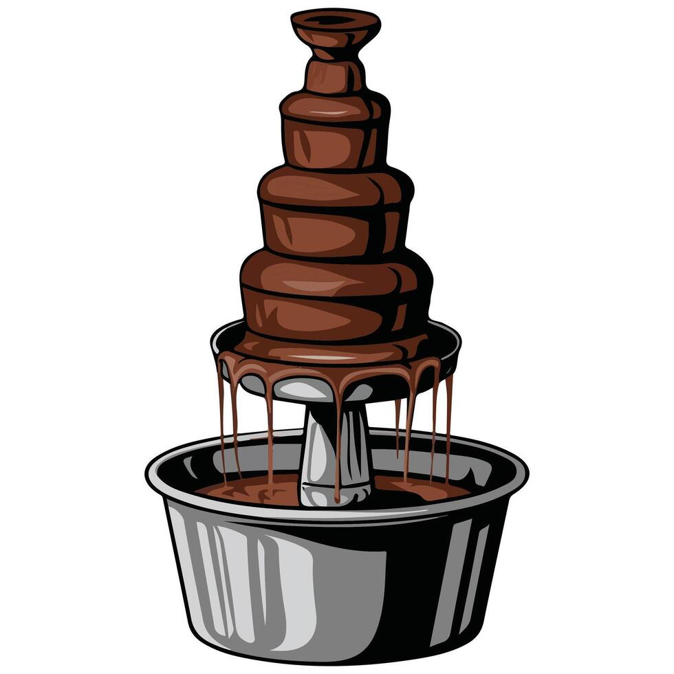 Chocolate fountain icon vector
