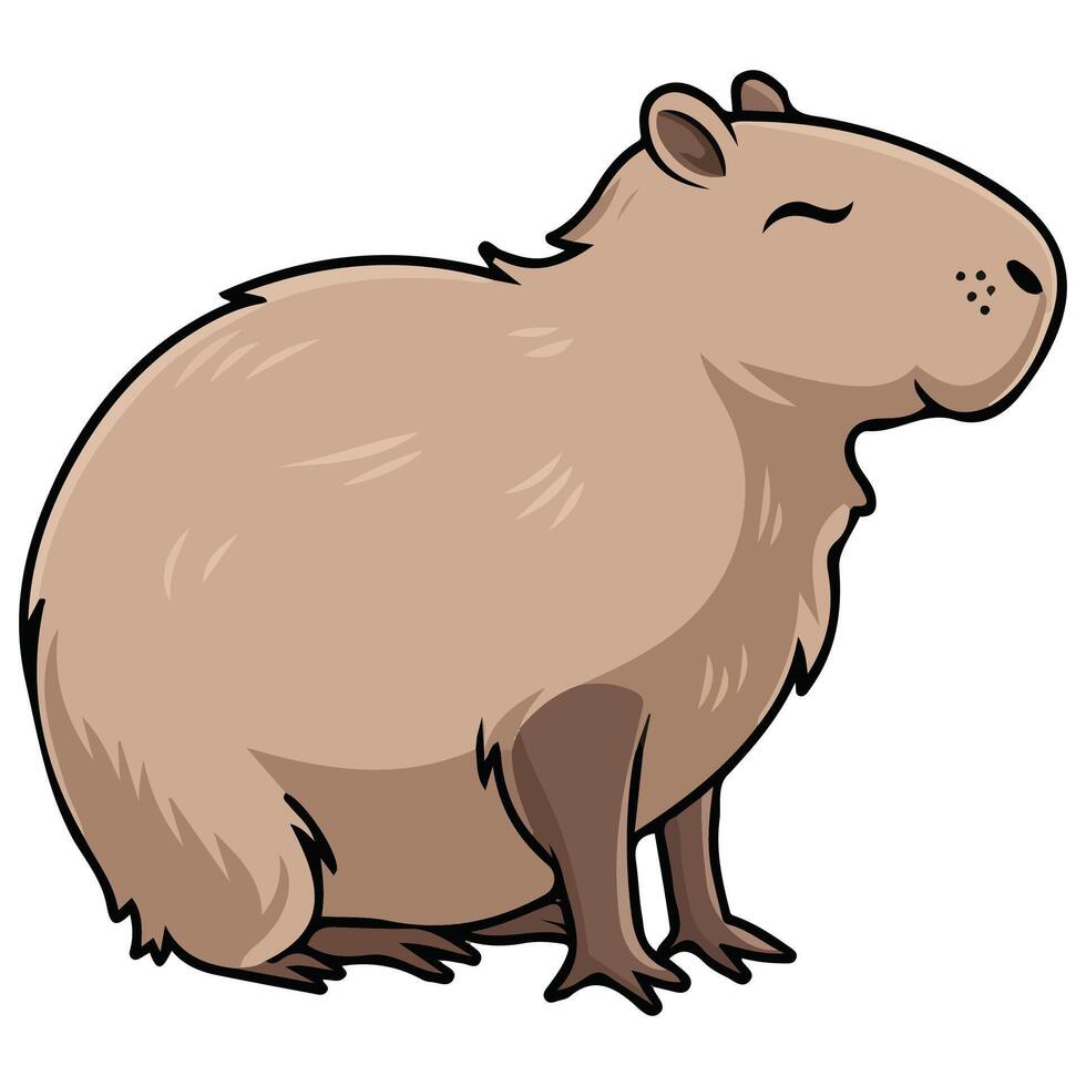 Contented Capybara Illustration vector