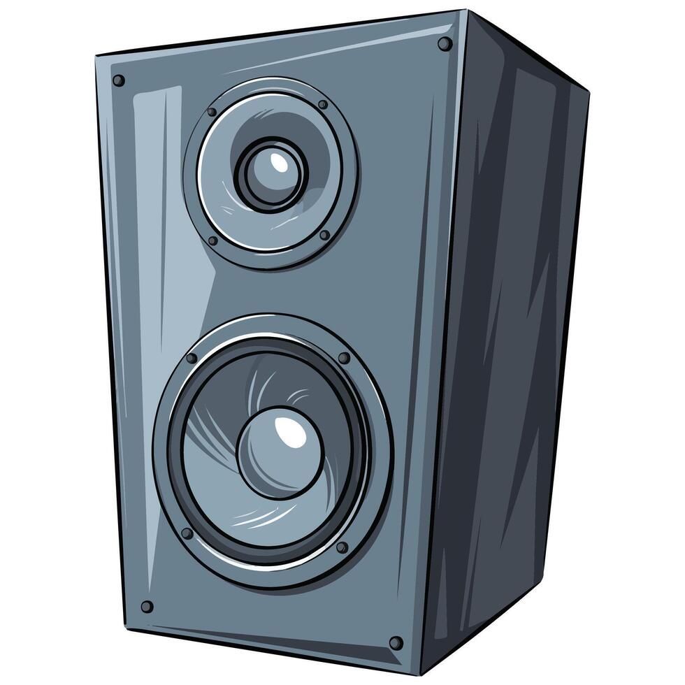 Minimalist music speaker icon monochrome vector