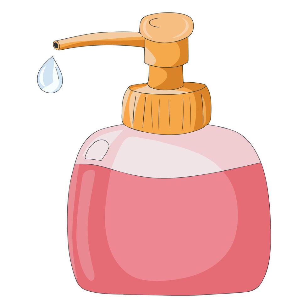 Hand soap bottle icon cartoon illustration vector